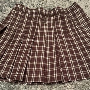 Plaid Pleated Skirt Aerie
